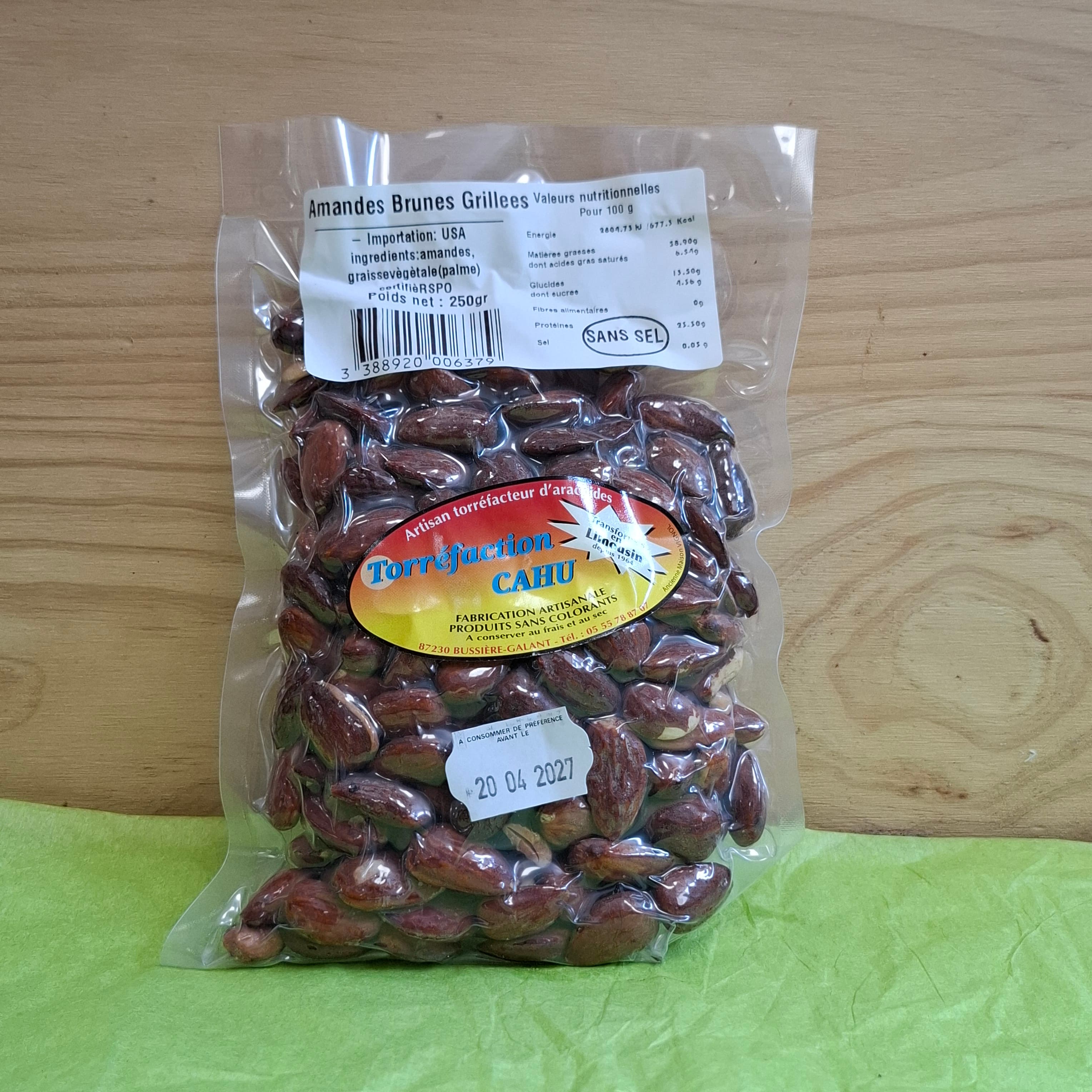 Amandes brunes grillées 250g